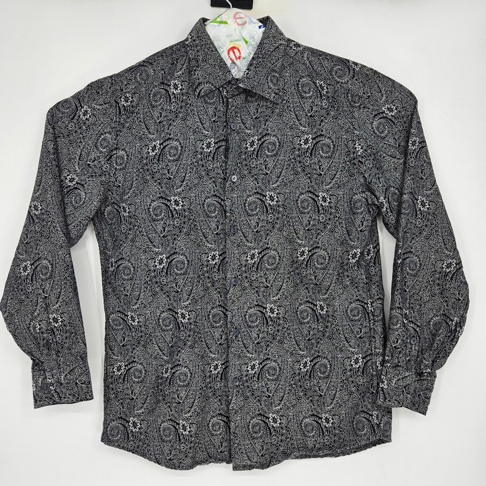 Jhane Barnes Shirt Mens XL Geometric Paisley Button Up Casual Long Sleeve